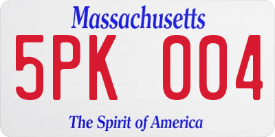 MA license plate 5PK004