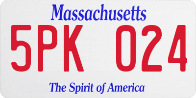 MA license plate 5PK024