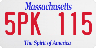 MA license plate 5PK115