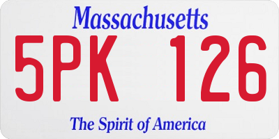 MA license plate 5PK126