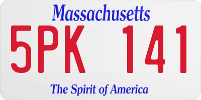MA license plate 5PK141