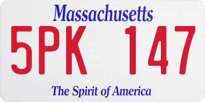 MA license plate 5PK147