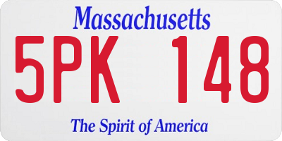 MA license plate 5PK148