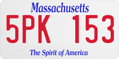 MA license plate 5PK153