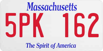 MA license plate 5PK162