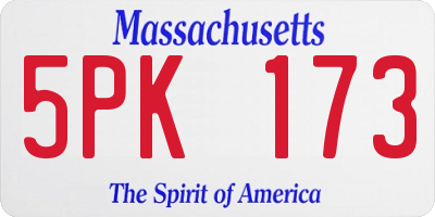 MA license plate 5PK173