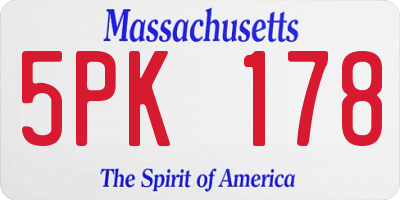 MA license plate 5PK178