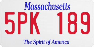 MA license plate 5PK189