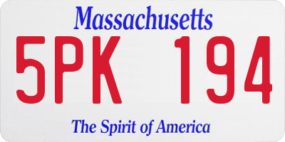 MA license plate 5PK194