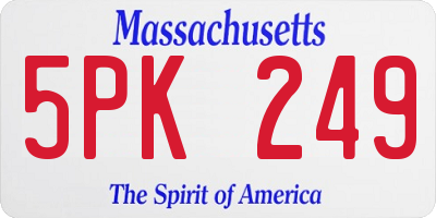 MA license plate 5PK249