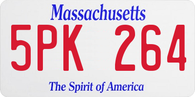 MA license plate 5PK264