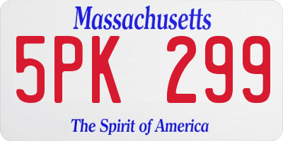 MA license plate 5PK299