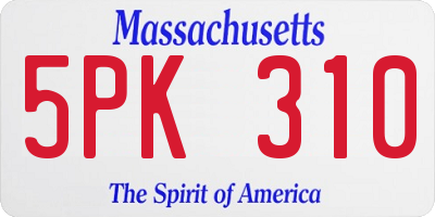 MA license plate 5PK310