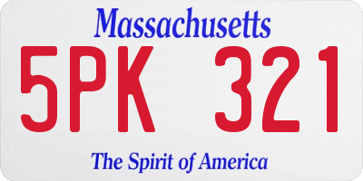 MA license plate 5PK321