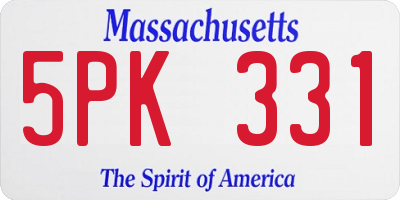 MA license plate 5PK331