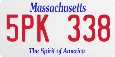 MA license plate 5PK338