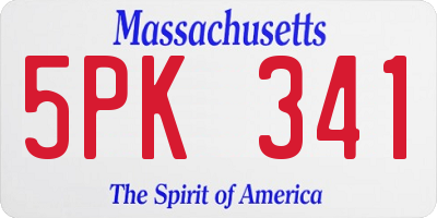 MA license plate 5PK341