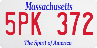 MA license plate 5PK372