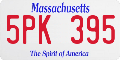 MA license plate 5PK395