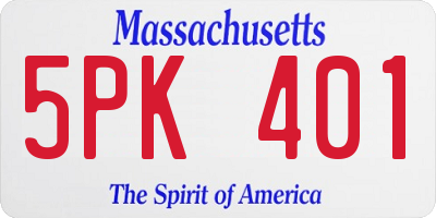 MA license plate 5PK401