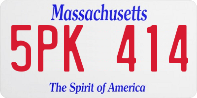 MA license plate 5PK414