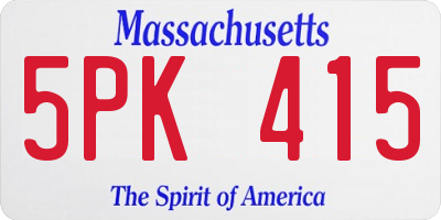 MA license plate 5PK415