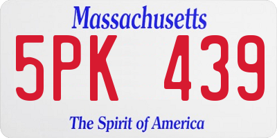 MA license plate 5PK439