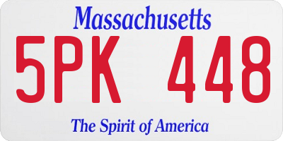 MA license plate 5PK448