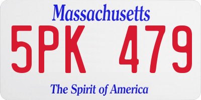 MA license plate 5PK479