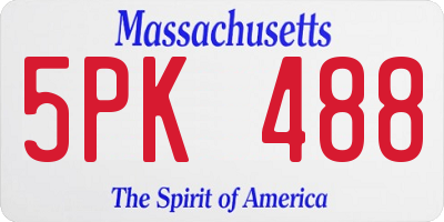 MA license plate 5PK488