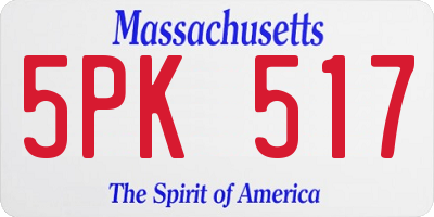 MA license plate 5PK517