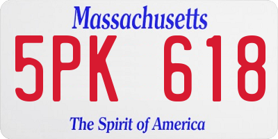 MA license plate 5PK618