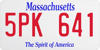 MA license plate 5PK641