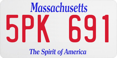 MA license plate 5PK691