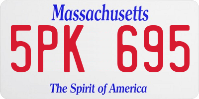 MA license plate 5PK695