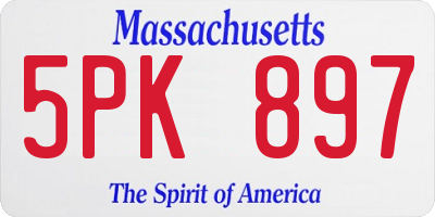 MA license plate 5PK897