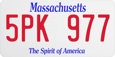MA license plate 5PK977