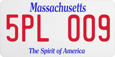 MA license plate 5PL009