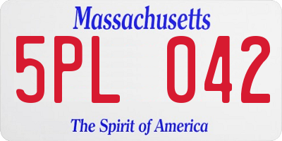 MA license plate 5PL042