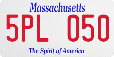 MA license plate 5PL050