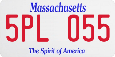 MA license plate 5PL055