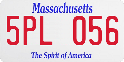 MA license plate 5PL056