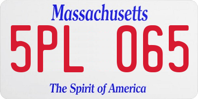 MA license plate 5PL065