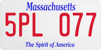 MA license plate 5PL077