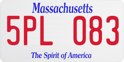 MA license plate 5PL083
