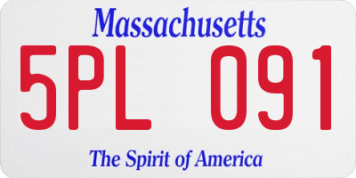 MA license plate 5PL091