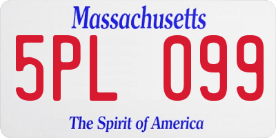 MA license plate 5PL099