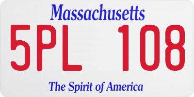MA license plate 5PL108