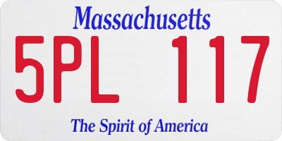 MA license plate 5PL117