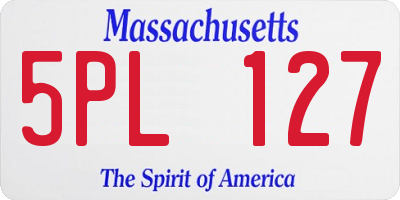 MA license plate 5PL127